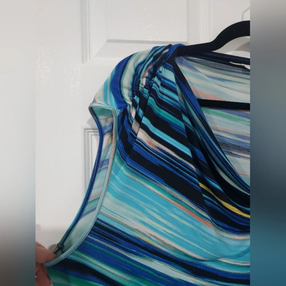 Calvin Klein Multicolor Striped Top 1X Sleeveless - Picture 3 of 8
